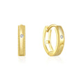 CANNER Trending Sterling Silver 925 Earrings Jewelry 18K Gold Plated Korean Geometric Zircon Huggie Hoop Earrings for Women