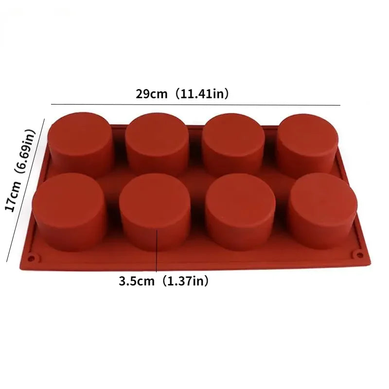 8 Hole Silicone Mold for Pudding Handmade Cupcakes Jelly Cookies and Mini Muffins DIY Baking Tool