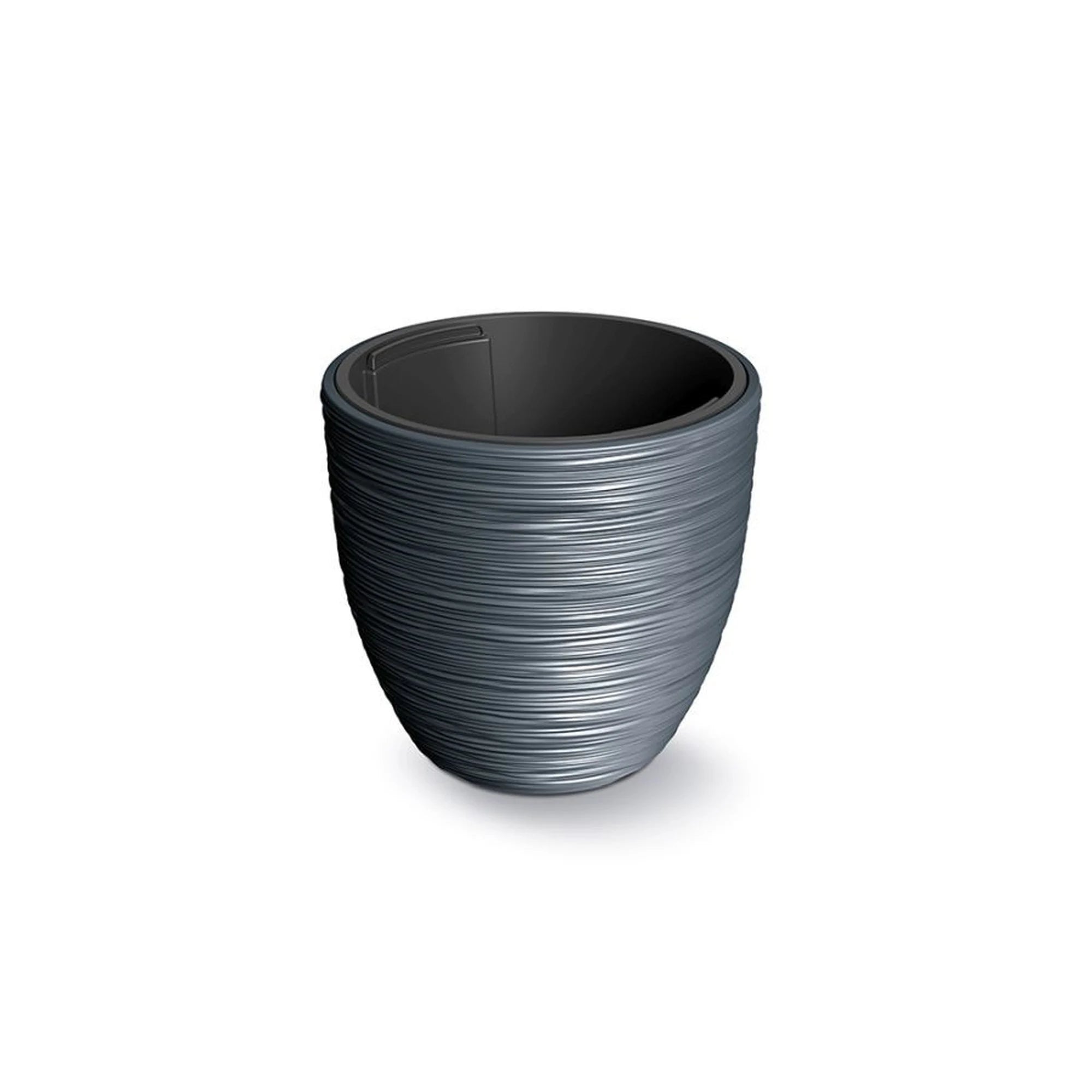 Anthracite colored planter with reservoir FURU collection 29.8 x 29.8 x 28 cm 15 L capacity.