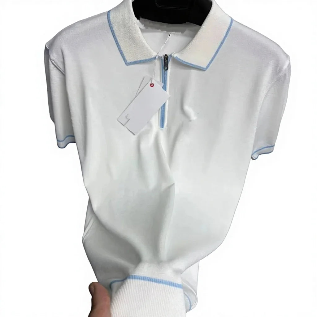 Men's Cotton T-Shirt V-neck Short Sleeve Casual Breathable Eco-Friendly OEM ODM Custom Logo Front Private Embroidered Woven Dot