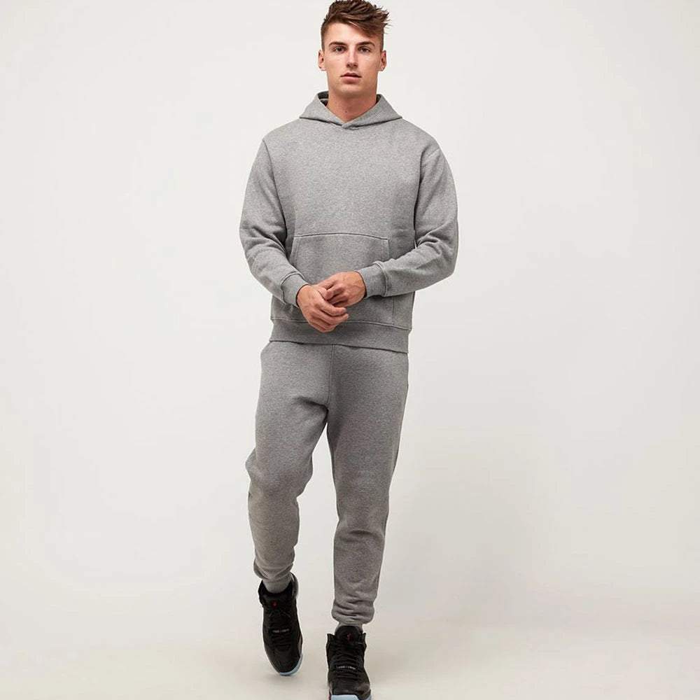 Men's New Arrival Lightweight Polyester/Cotton Knitted Eco-Friendly Breathable Customized Sweatpants Hoodie Plus Size Tracksuit