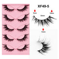 Wholesale Custom Lashes 5pairs Private Label Eyelashes Synthetic Material Eyelashes Natural Look Cat Eye Full Strip Eyelashes