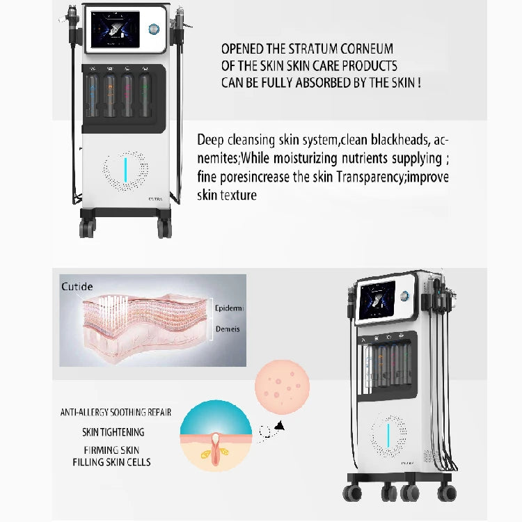 Vertical Aqua Oxygen Facial Device Diamond Dermabrasion for Acne Removal Skin Whitening & Rejuvenation