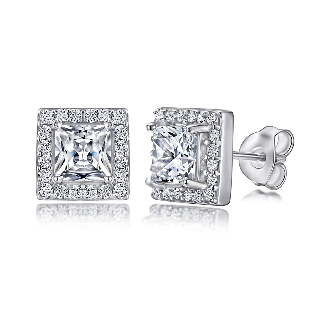 Birthstone 925 Silver Stud Earrings Women