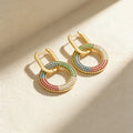 QIKU Classic Circle Round Hoop Drop Earrings Women Fashion Statement Charm Gift Wedding Party Copper Zircon Jewelry Accessories