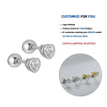 LE171 925 Sterling Silver Tiny Love Heart Minimalist Vintage Fashion Fine Jewelry Gold Plated Screw Back Earrings Women