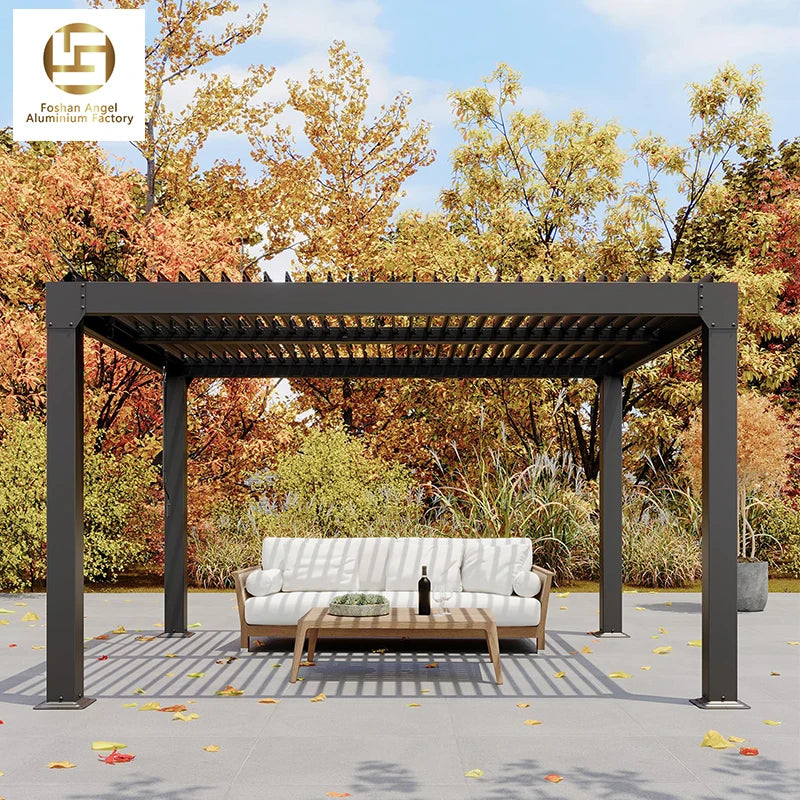 Outdoor Louvered Electric Pergola Gazebo Outdoor Decorations Aluminium Free Standing Pergola Bioclimatic Pergolas for Outdoor