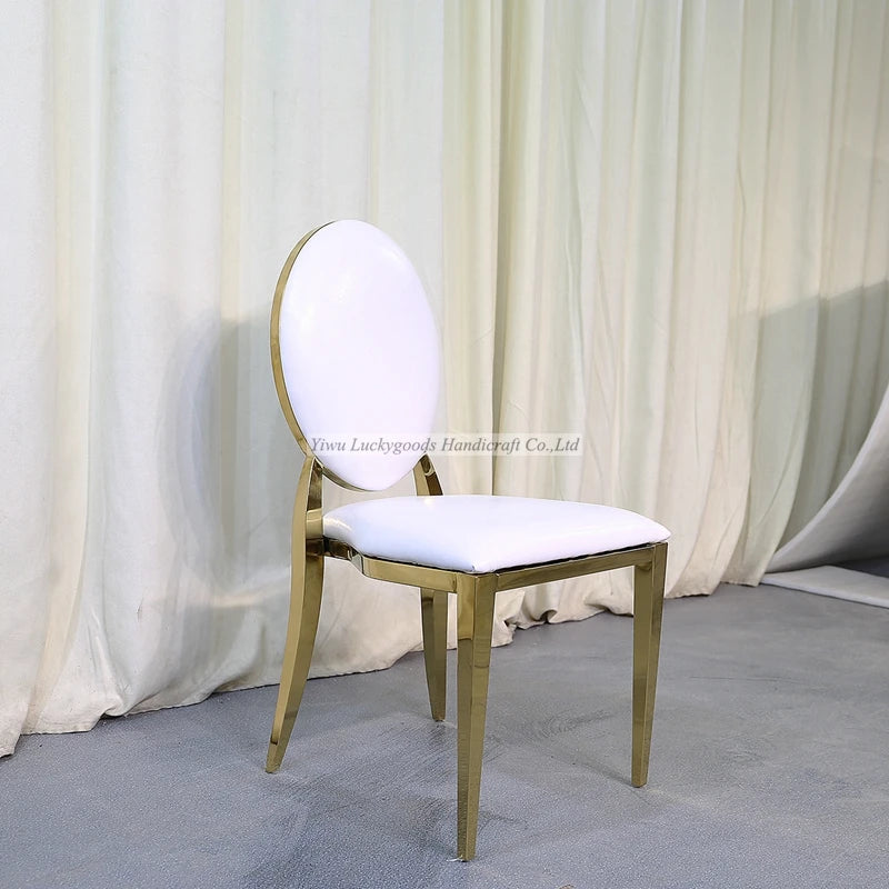 LDJ1266-1 Wedding Chairs Modern Wholesale Hotel Stainless Steel Wedding Banquet Dining Chairs