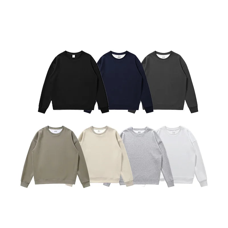 380g Heavy-weight Crewneck Sweatshirt Unisex Loose Fit Solid Color Sweatshirts Custom Manufacturing and Wholesale Supplier