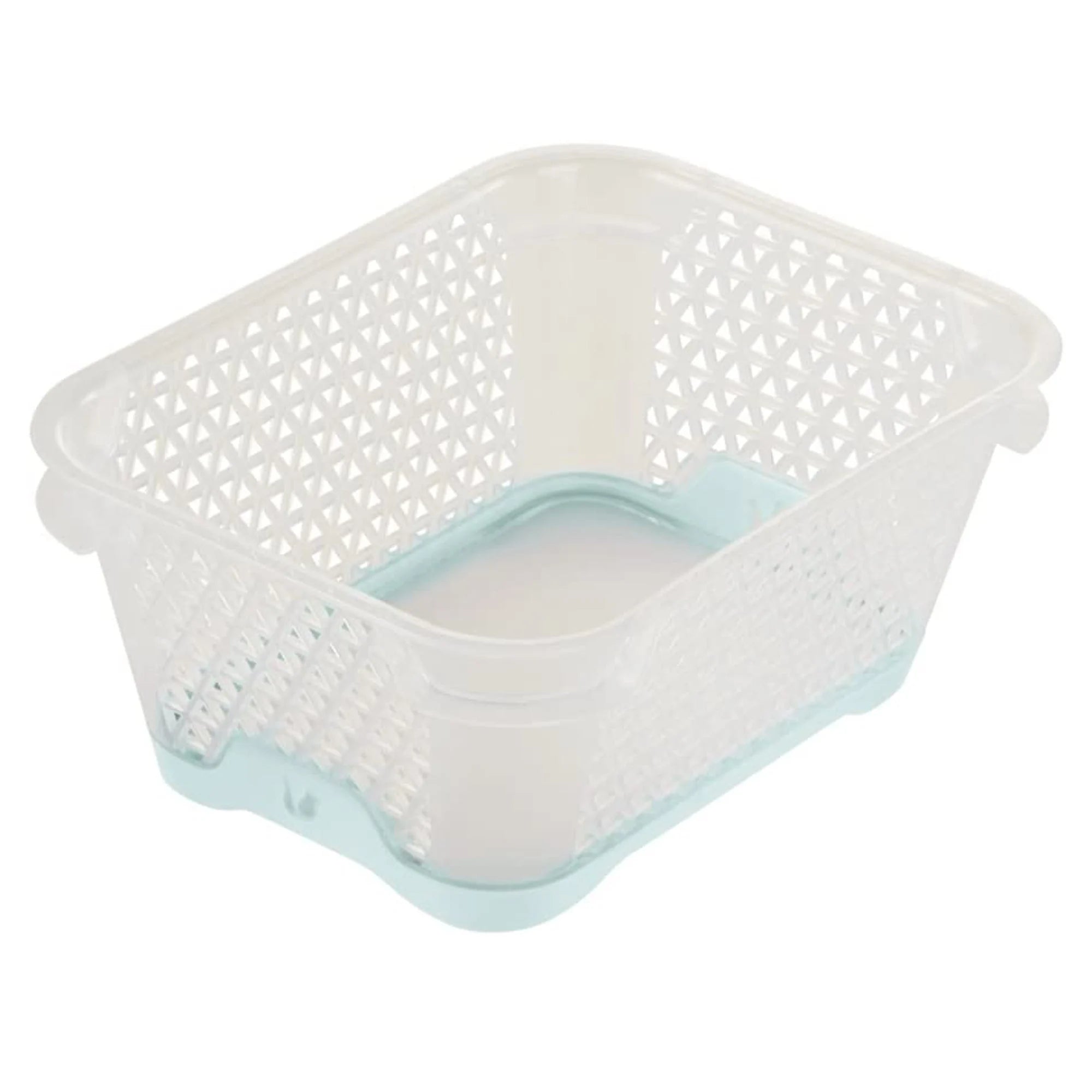 Mini Basket Non-Slip DIN A7 16 x 12 x 7 cm Jonas Transparent/Blue