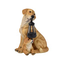 Solar Powered Waterproof Modern Dog Family Garden Statue Hanging Lantern Resin Puppy Figurine Outdoor Lawn Patio Yard Ornament MegaBDM