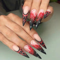 24pcs Factory Wholesale Long Stiletto Press on Acrylic Nails with Nail File Custom Logo Short Size False Type Nail Tip Model