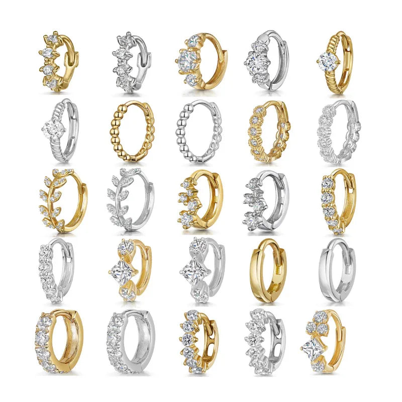 Low MOQ Princess Cut Zircon Stud Earrings 925 Sterling Silver for Girls-Daily Wear Party Gift