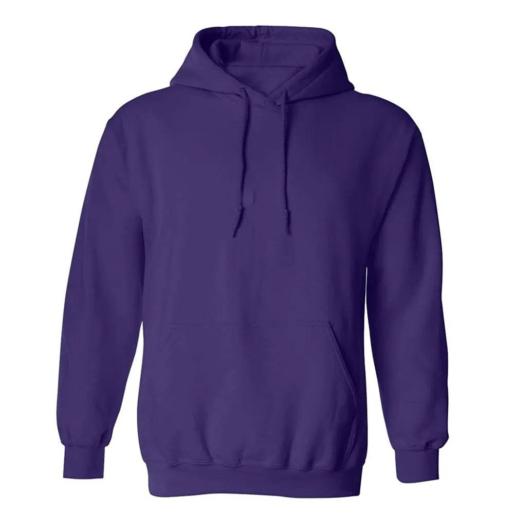 OEM Custom Men Hoodie Royal Purple Heavyweight Fleece Pullover Tonal Drawstring Streetwear Hoody Factory Wholesale Low MOQ Bulk