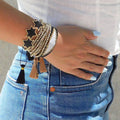 Hot Sale Personality Customize Miyuki Black Star Beads Tassel Bracelets Jewelry Boho Handmade Braided Bracelets for Women