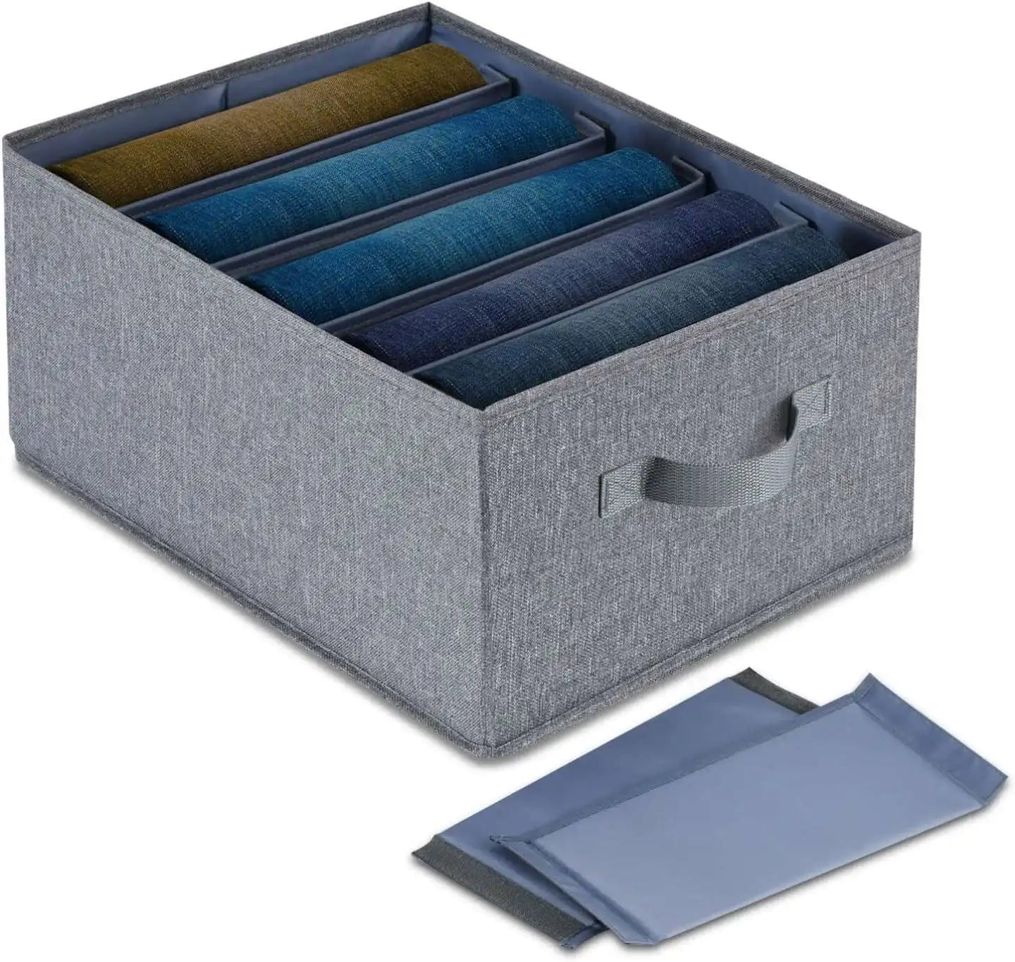 New Trend 5 Grids Oxford Fabric Storage Bins Clothes Organization Jeans Pants Organizer with Handles Storage Boxes for Wardrobe