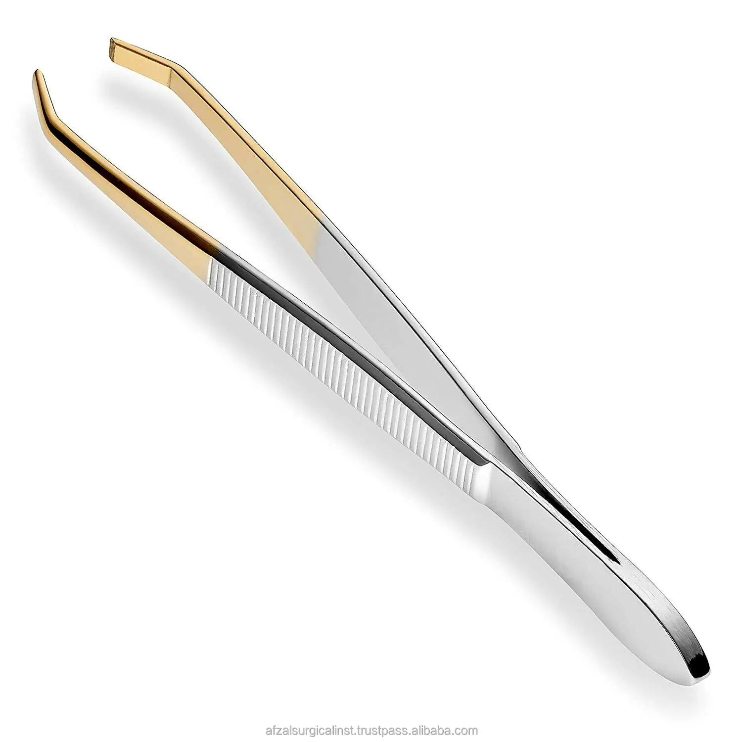 Professional Pointed Tip Stainless Steel Eyebrow & Eyelash Tweezers Gold Tone Beauty Tool for Makeup Eyebrow Tweezers