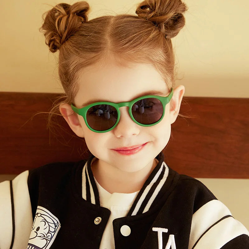 New Blue and Pink Silicone Sunglasses for Children Aged 0-3 UV Protection for Outdoor Shading Boys and Girls
