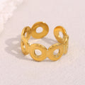 Dreamshow Donut Ring Fashion Gold Plated Stainless Steel Jewelry Non Tarnish Waterproof Fashion Jewelry Ring