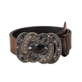 2025 Luxury Casual Western Alloy Gemstone Studded Heavy Metal Design PU Leather Belt for Men and Women