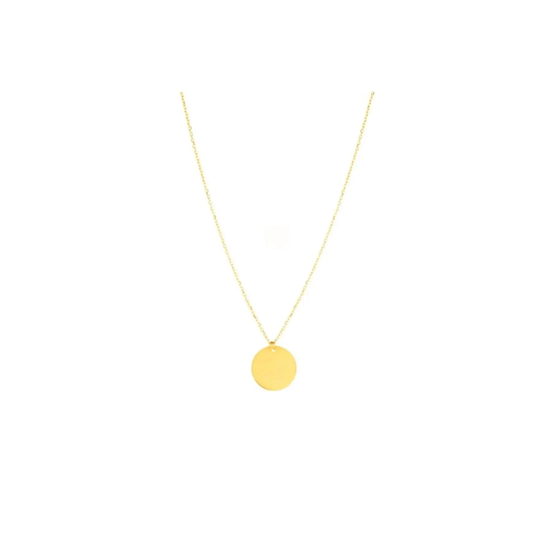 925 Sterling Silver Round Plate Necklace From Turkey