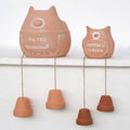 Terracotta Owl Planter with Hanging Mini Pots | Cute Terracotta Garden Ornament for Home and Outdoor