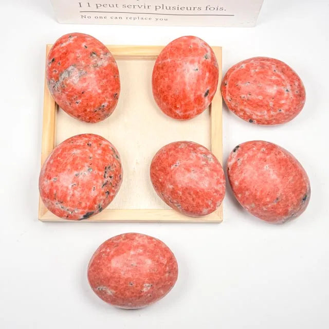 Natural Sun Stone Pendant Crystals Energy Healing Worry Orange Sun Stone With Mica Flat Plam Stone