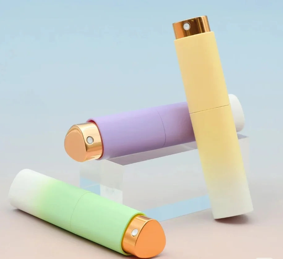 Portable 10ml Triangular ABS Mini Perfume Essential Oil Bottle Custom Logo Luxury Travel Refillable Beauty Personal Care Pump