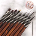 New Nail Art Brushes Set Crystal Manicure Tool with Wood UV Gel Acrylic Liner Painting Pen Nail Liner Brushes JX Hot Selling