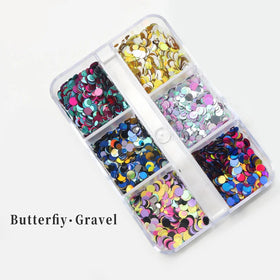 Nail Sequin 12 Grids Box Art Flake Nail Glitter Mixed Round Thin Dot Glitter 3D Circle Dot Glitter Sequins Nail Art Stickers