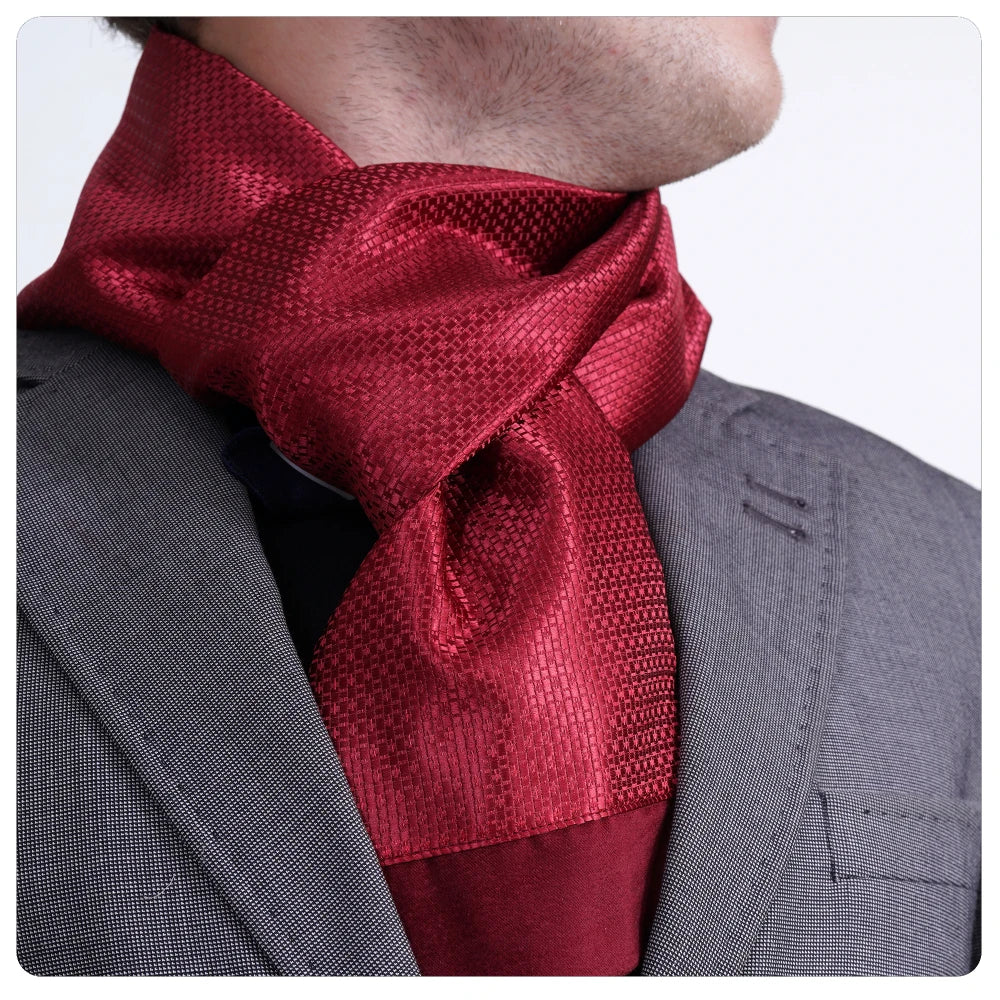 Exve Exclusive Elegant Double-Sided Red Self-Patterned Jacquard Woven Turkey Origin Scarf Hat & Glove Sets