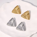 Beimai OEM Retro Geometric Triangle Stud Earrings Waterproof Stainless Steel Luxury Party-Style Classic OEM Customizable