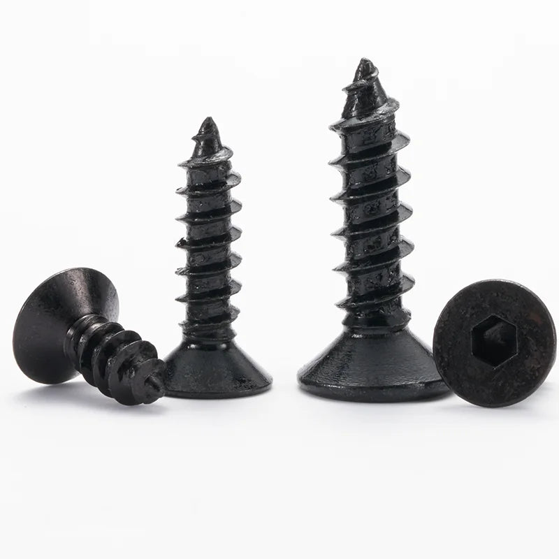 Grade 4.8 6.8 Din7991 Flat Hex Socket Head Self Tapping Screws M2-M6