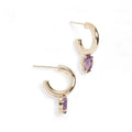 LOZRUNVE Elegant 925 Sterling Silver Multi Colored Pear Teardrop Huggie Earring Christmas Gift