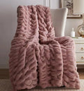 Cozy Sofa Warm Blanket Bubble Rabbit Faux Fur Throw Blanket Polyester Comfortable Sleep Luxury Bedding Multi-Functional Use