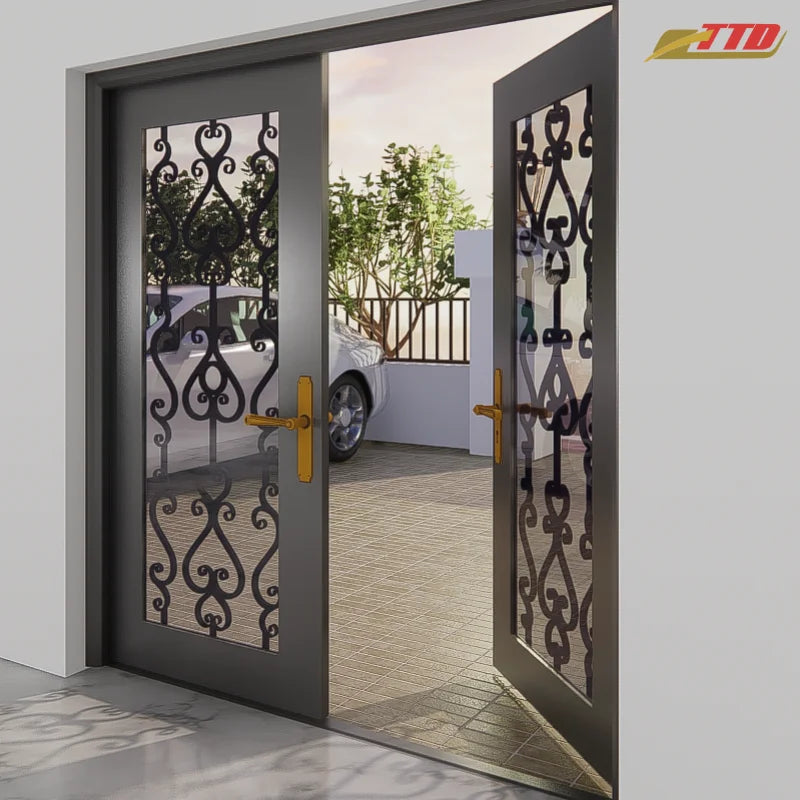 Gorgeous home doors with unique modern iron door designs crafted in contemporary architectural style luxurious and safe
