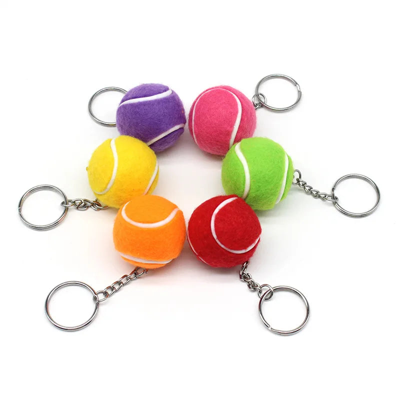 Colorful Tennis Ball Sport Keychain Keyring 3d Mini Tennis Ball Key Chains for Women Kids Bag Charm Tennis Games Fan's Gifts