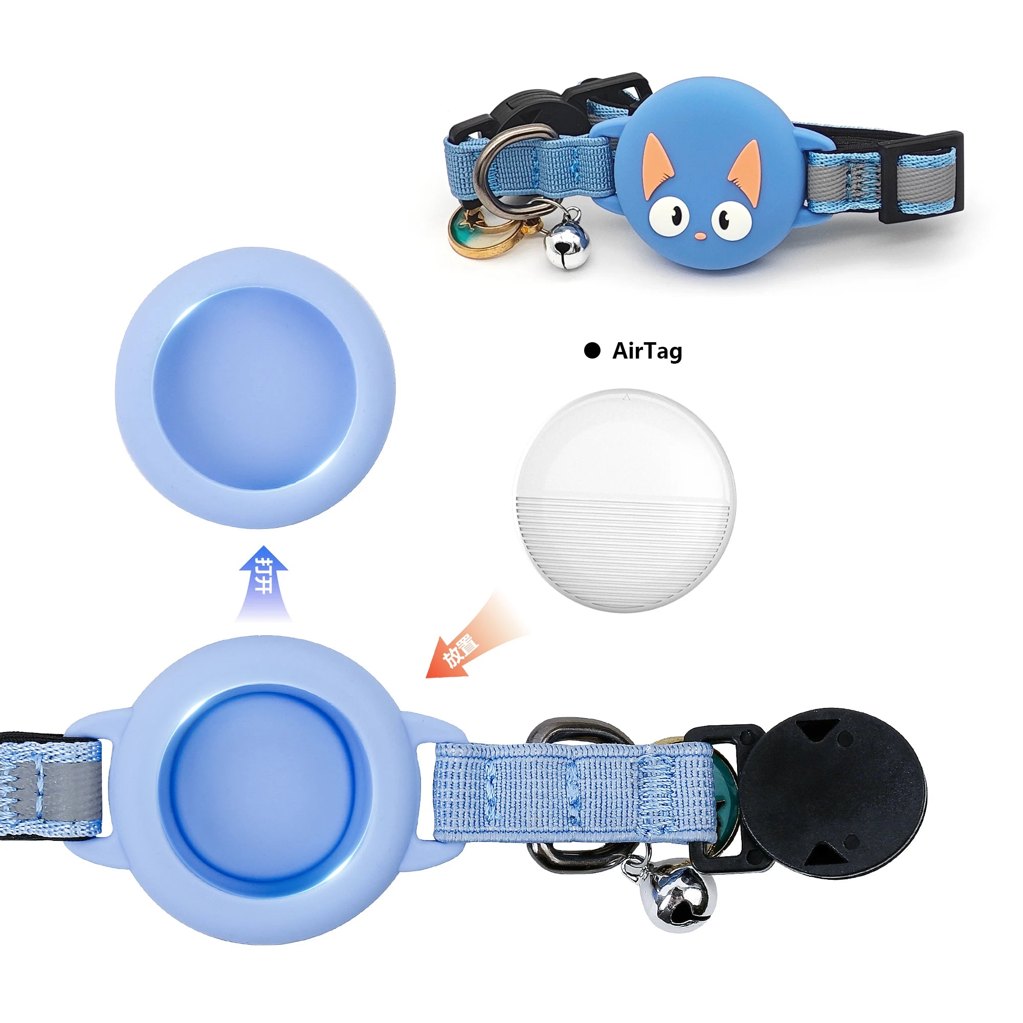 Adjustable Pet tracker Collar for AirTag airtag collar airtag dog collar holder
