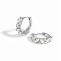 Low MOQ Wholesale Women's Sterling Silver Princess Cut Zircon Moonstone Stud Earrings for Party Gift