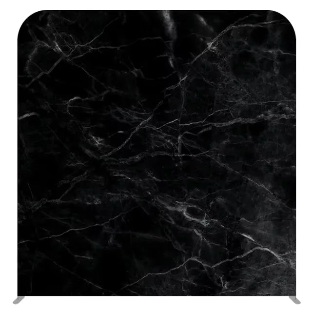 Custom Tension Fabric 8x8ft Black Marble Photo Booth Pillowcase Backdrop Stand Dye Sublimation Printing Portable Easy Install