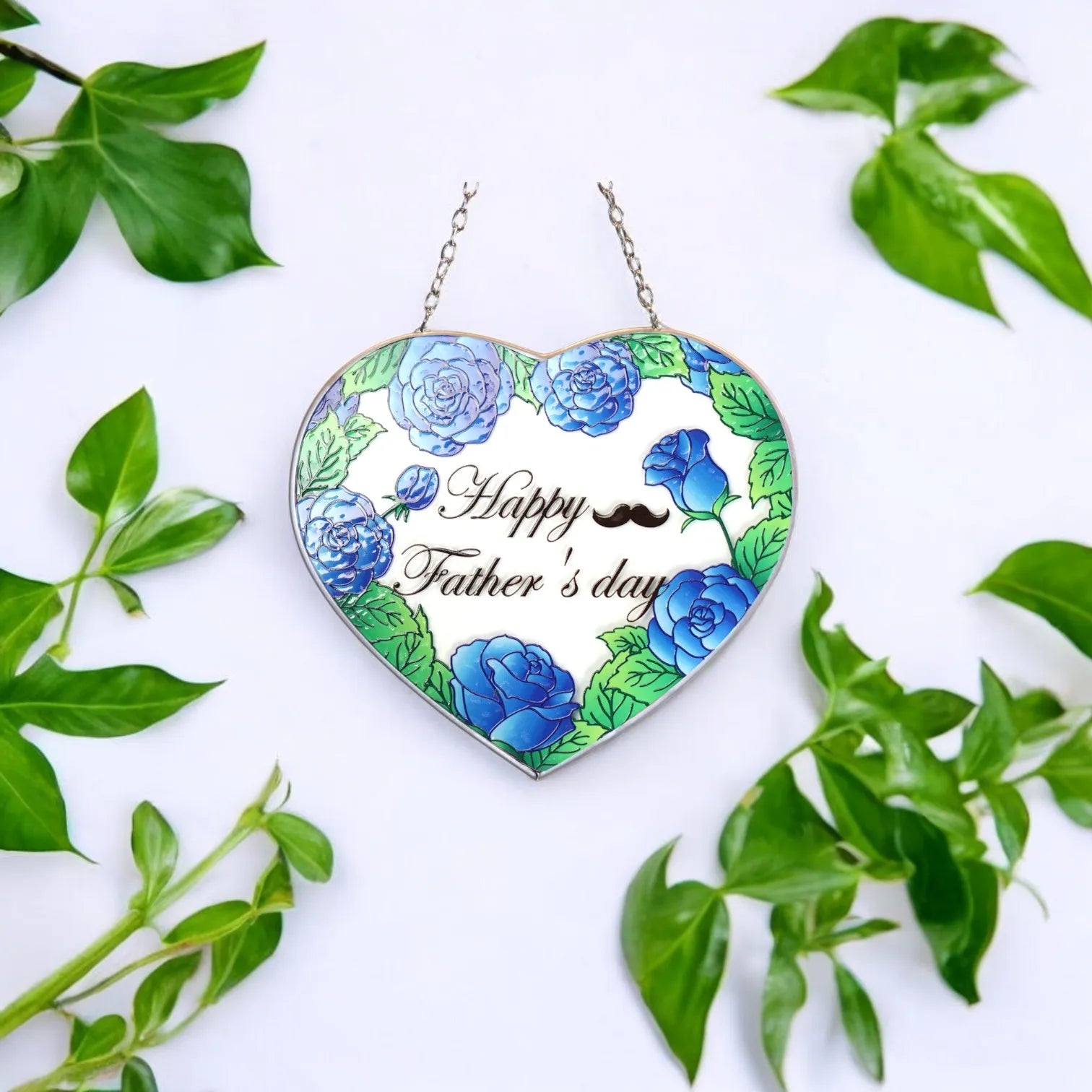 New Design Stained Glass Window Sticker Suncatcher Hanging Art Deco Metal Frame Butterfly for Wall Decor