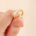 QIKU Classic Simple Gold Color Hexagon Adjustable Opening Ring Charm Finger Jewelry Wedding Accessories Wholesale Dropshipping