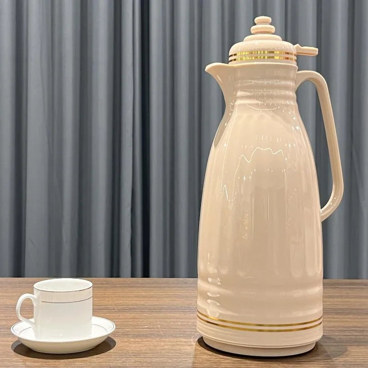 Custom 2L High Quality Arabic Classic Insulated Thermal Coffee Pot Lid Large Capacity Pink Glass Refill Vacuum Flask Home Use