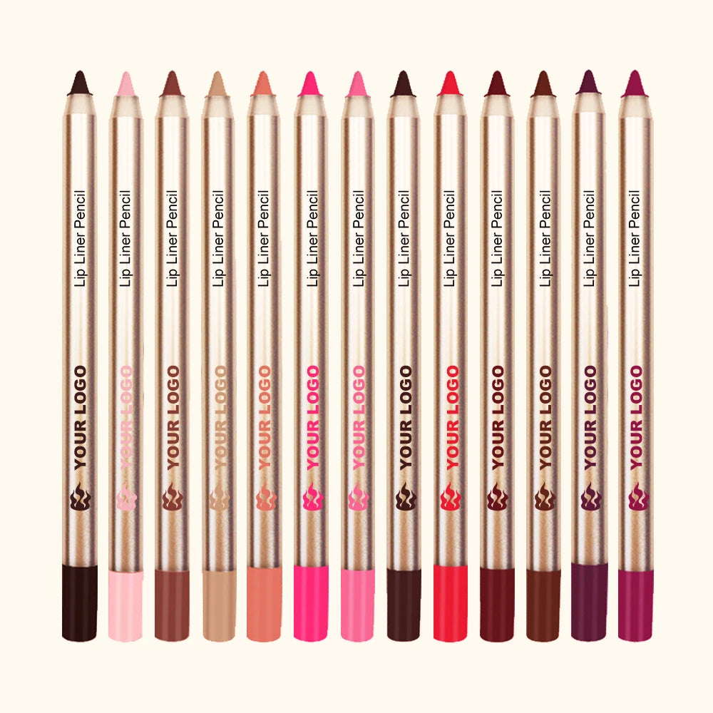 Wholesale No Label Bulk Retractable Girl Vegan Black Lip Liner Pencil Girl Transfer Proof Dark Brown Lip Liner with Logo MegaBDM