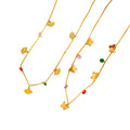 Fenyi Wholesale Jing'mei18K Gold Eye butterfly Colored Stone Stacked European and American Retro Temperament Trend Necklace