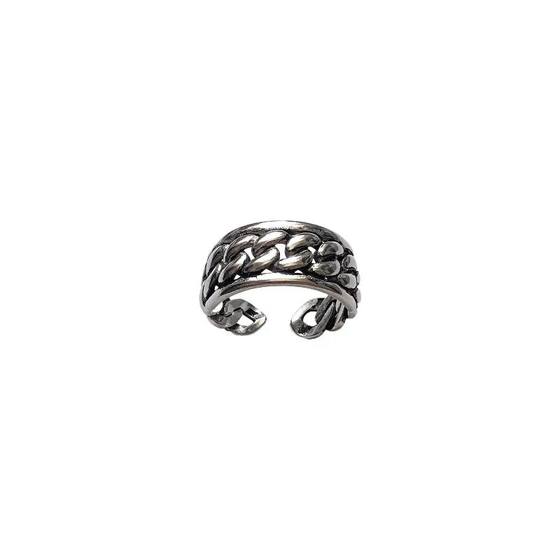 Korea east gate retro wide version of the chain ring Europe and the United States exaggerated personality versatile Thai silver