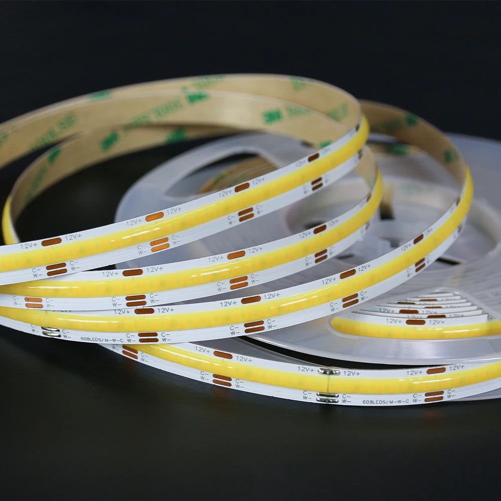 COB CCT 2700K-6500K Tunable White IP20 RA90 5M 608 LEDs Dimmable Copper Light Strings MegaBDM