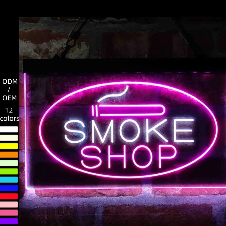 Smock Shop Open Logo Letter Neon Lights LED Acrylic Silicone IP67 Customizable Advertising Board DC 12V Dimmable 3-Year Warranty