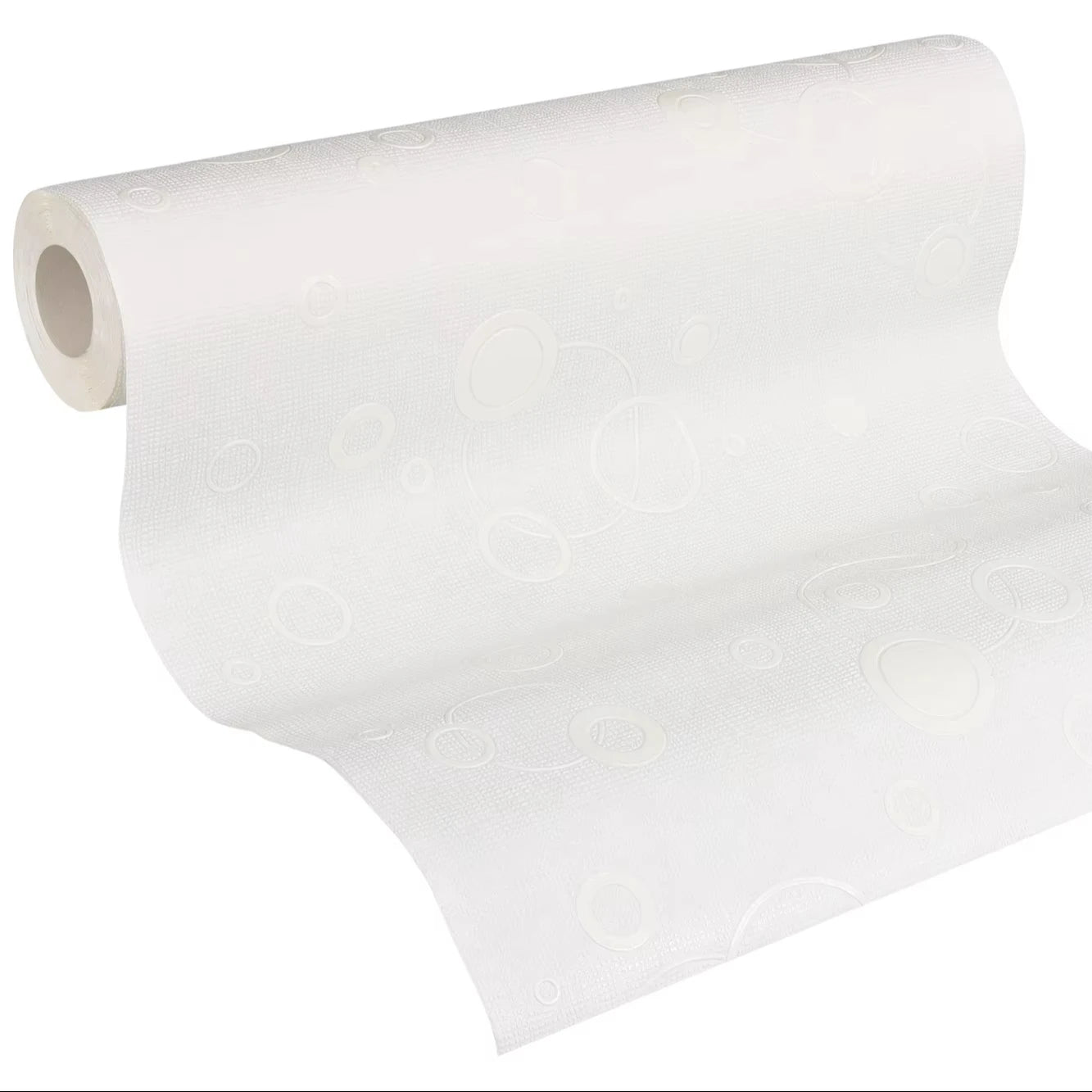 Made in Germany - Coatable Wallpaper rolls Geometric Paintable White Non Woven Vinyl Wallpaper Dots Circle - 1005 x 053 m