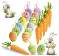 Easter Egg and Carrot Foam Decorations Colorful Glitter Artificial Non-Toxic Light Good Quality Tree Ornaments Hot Selling
